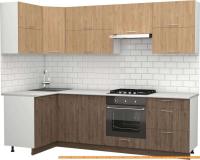 Кухня S-Company Клео крафт 1.2x2.6 левая (гикори темный/гикори натуральный) картинка