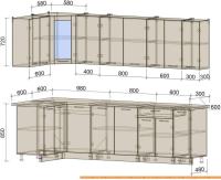 Кухня Интерлиния Мила 12x27 (антрацит/вудлайн кремовый) картинка