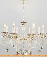 Подвесная люстра Евросвет 10104/8 (Белый с золотом-Тонированный хрусталь) картинка