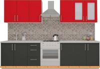 Кухня ВерсоМебель ВерсоЛайн 5-2.4 (красный чили/антрацит) картинка