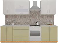 Кухня ВерсоМебель ВерсоЛайн 4-2.2 (белый 001/бежевый 002) картинка