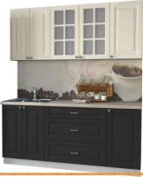 Кухня Интерлиния Мила Деко 1.8 Б (пепел/слоновая кость/травертин серый) картинка