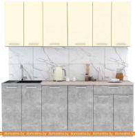 Кухня Интерлиния Мила Лайт 2.0-60 (ваниль-бетон-травертин) картинка