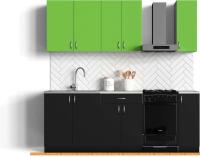 Кухня Сивирин-Компани Клео колор 1,7 (черный\зеленый) картинка