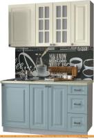 Кухня Интерлиния Мила Деко 1.4 Б (слоновая кость/океан/опал светлый) картинка