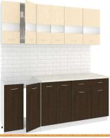 Кухня Кортекс-мебель Корнелия Экстра 1.9м (венге светлый/венге/мадрид) картинка