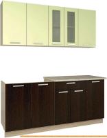 Кухня Интерлиния Мила 18 (салатовый/дуб венге) картинка