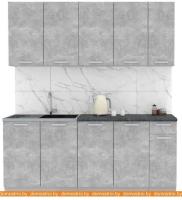 Кухня Интерлиния Мила Лайт 1.9 (бетон-бетон-кастилло темный) картинка