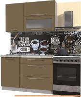 Кухня Интерлиния Мила Пластик 2.1 В (капучино глянец/опал светлый) картинка