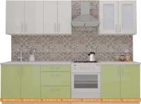 Кухня ВерсоМебель ВерсоЛайн 3-2.2 (белый 001/нежно-зеленый 032) картинка