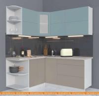 Кухня Интерлиния Мила Матте 1.5x1.8 А правая (океан-луна-травертин серый) картинка