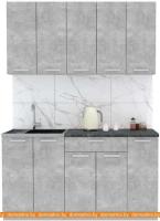 Кухня Интерлиния Мила Лайт 1.5 (бетон-бетон-кастилло темный) картинка