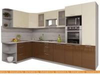 Кухня Интерлиния Мила Gloss 1.68x3.2 левая (ваниль-шоколад) картинка