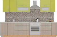 Кухня ВерсоМебель ВерсоЛайн 6-2.5 (зеленый лайм/ясень шимо светлый) картинка