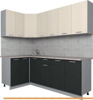 Кухня Интерлиния Мила Лайт 1.2x2.2 (вудлайн кремовый/антрацит) картинка