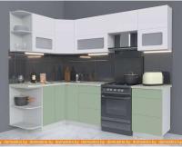 Кухня Интерлиния Мила Матте 1.5x2.5 Б левая (белый-мята-опал светлый) картинка