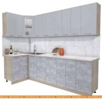 Кухня Интерлиния Мила 12x28 (серебристый-бетон-бискайская сосна) картинка
