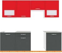 Кухня ВерсоМебель Эко-5 2.3 (антрацит/красный чили) картинка