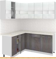 Кухня Кортекс-мебель Корнелия Экстра 1.5x1.8м (белый/береза/мадрид) картинка