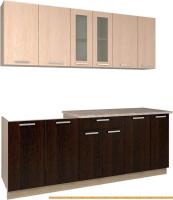 Кухня Интерлиния Мила 21 (дуб молочный/дуб венге) картинка