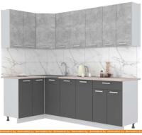 Кухня Интерлиния Мила Лайт 1.2x2.4 (бетон-антрацит-травертин) картинка