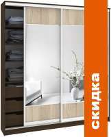 Шкаф-купе Кортекс-мебель Сенатор ШК12-45 Геометрия ДСП с зеркалом (венге/дуб сонома) картинка