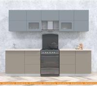 Кухня Интерлиния Мила Матте 2.7 Б (океан/луна/травертин серый) картинка