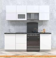 Кухня Интерлиния Мила Матте 2.1 Б (белый/белый/опал светлый) картинка