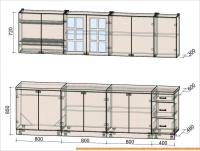 Кухня Интерлиния Мила Деко 2.8 А (белый/кастилло темный) картинка