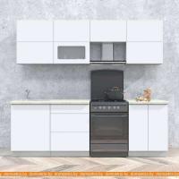 Кухня Интерлиния Мила Матте 2.4 Б (белый/белый/опал светлый) картинка