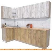 Кухня Интерлиния Мила 12x28 (серебристый-дуб золотой-дуб бунратти) картинка