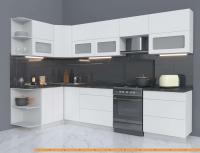 Кухня Интерлиния Мила Матте 1.5x3.1 Б левая (белый/белый/кастилло темный) картинка