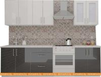 Кухня ВерсоМебель ВерсоЛайн 3-2.1 (белый 001/черный графит 042) картинка