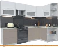 Кухня Интерлиния Мила Матте 1.5x2.7 Б правая (белый-луна-опал светлый) картинка