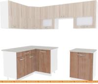 Кухня ВерсоМебель Эко-6 1.4x2.3 левая (ясень шимо светлый/ясень шимо темный) картинка