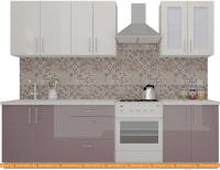 Кухня ВерсоМебель ВерсоЛайн 7-2.1 (белый 001/глициния 029) картинка