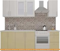 Кухня ВерсоМебель ВерсоЛайн 3-1.8 (белый 001/персик 022) картинка