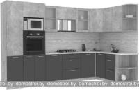 Кухня Интерлиния Мила 1.68x3.2 правая (дуб золотой-антрацит-дуб бунратти) картинка