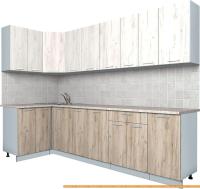 Кухня Интерлиния Мила Лайт 1.2x2.8 (дуб белый/дуб серый) картинка