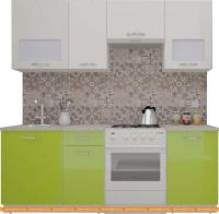 Кухня ВерсоМебель ЭкоЛайт-6 2.3 (белый/лайм яркий) картинка