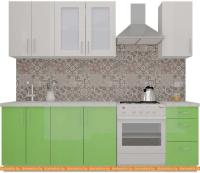 Кухня ВерсоМебель ВерсоЛайн 3-1.8 (белый 001/яблоко 005) картинка