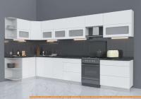 Кухня Интерлиния Мила Матте 1.5x3.9 Б левая (белый/белый/кастилло темный) картинка