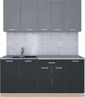 Кухня Интерлиния Мила Лайт 1.8 (серебро/антрацит) картинка
