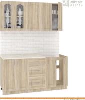 Кухня Кортекс-мебель Корнелия Ретро 1.6м (дуб сонома/королевский опал) картинка