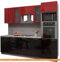 Кухня Интерлиния Мила Gloss 3.6 (красный-черный) картинка