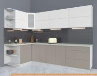 Кухня Интерлиния Мила Матте 1.5x2.9 А левая (белый/луна/опал светлый) картинка