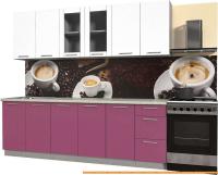 Кухня Интерлиния Мила Пластик 2.4 Б (гортензия гл/белый гл/опал светлый) картинка
