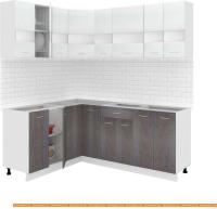 Кухня Кортекс-мебель Корнелия Экстра 1.5x2.0 без столешницы (белый/береза) картинка