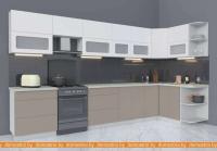 Кухня Интерлиния Мила Матте 1.5x3.7 Б правая (белый-луна-опал светлый) картинка