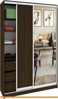 Шкаф-купе Кортекс-мебель Сенатор ШК10-45 Классика ДСП с зеркалом (венге) картинка